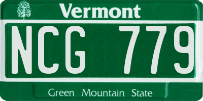 VT license plate NCG779