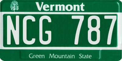 VT license plate NCG787