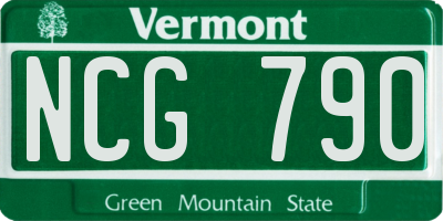 VT license plate NCG790