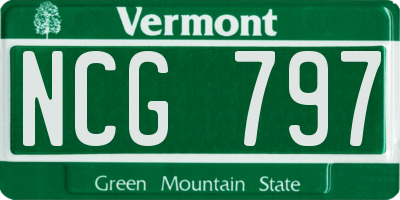 VT license plate NCG797