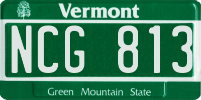 VT license plate NCG813