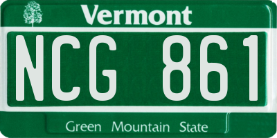 VT license plate NCG861