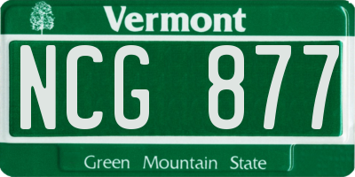 VT license plate NCG877