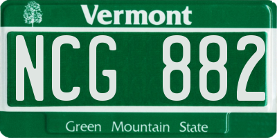 VT license plate NCG882