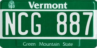 VT license plate NCG887