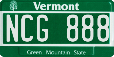 VT license plate NCG888