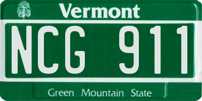 VT license plate NCG911