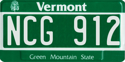 VT license plate NCG912