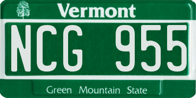 VT license plate NCG955