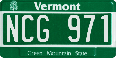 VT license plate NCG971