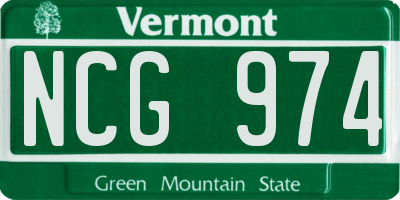 VT license plate NCG974
