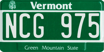 VT license plate NCG975