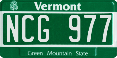 VT license plate NCG977