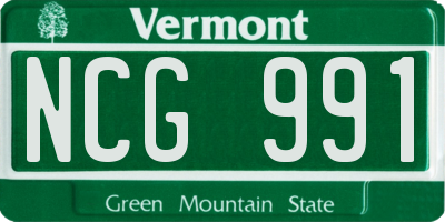 VT license plate NCG991