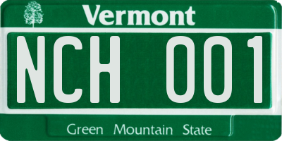 VT license plate NCH001
