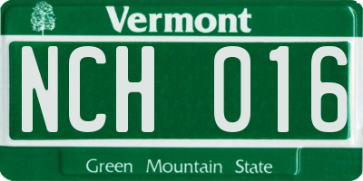 VT license plate NCH016