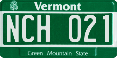 VT license plate NCH021