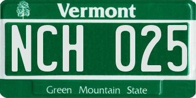 VT license plate NCH025