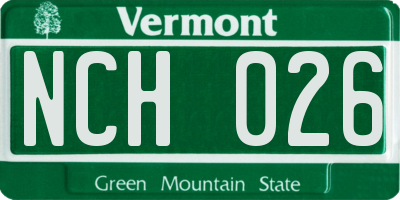 VT license plate NCH026