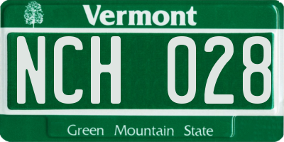 VT license plate NCH028