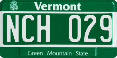 VT license plate NCH029