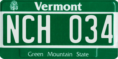 VT license plate NCH034