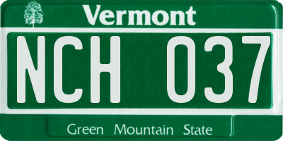 VT license plate NCH037