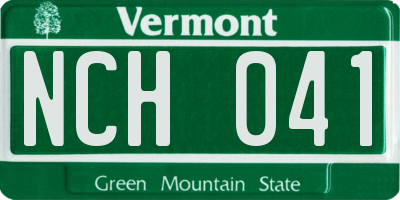 VT license plate NCH041