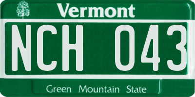 VT license plate NCH043