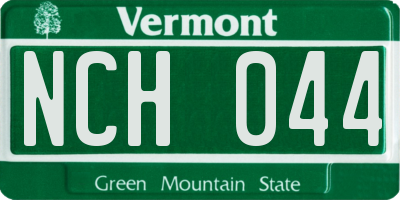 VT license plate NCH044