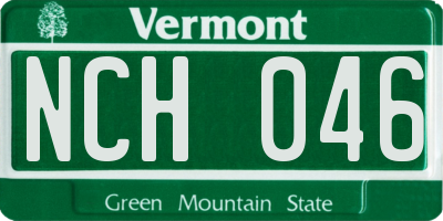 VT license plate NCH046