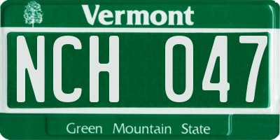 VT license plate NCH047