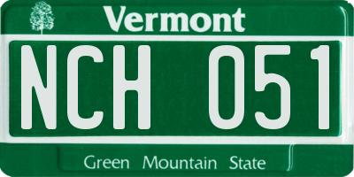 VT license plate NCH051