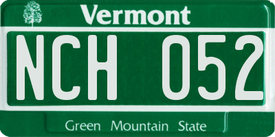 VT license plate NCH052