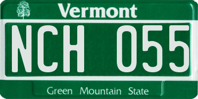 VT license plate NCH055