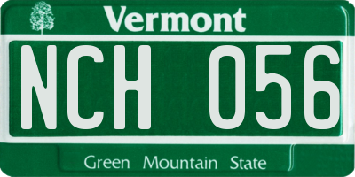 VT license plate NCH056