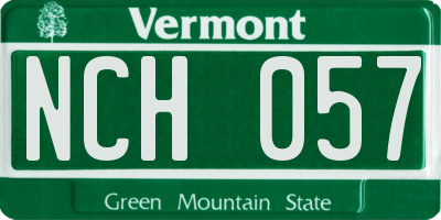 VT license plate NCH057