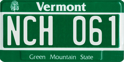 VT license plate NCH061