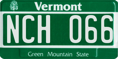 VT license plate NCH066