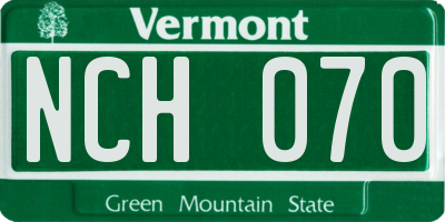 VT license plate NCH070
