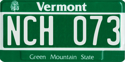VT license plate NCH073