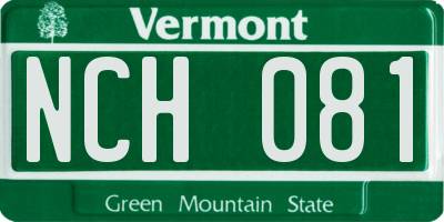 VT license plate NCH081