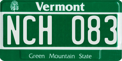 VT license plate NCH083