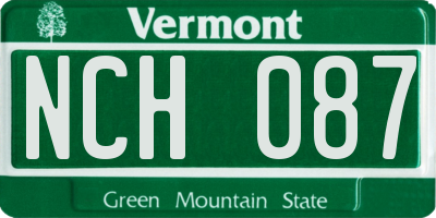 VT license plate NCH087