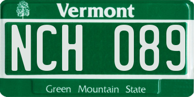 VT license plate NCH089