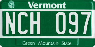 VT license plate NCH097