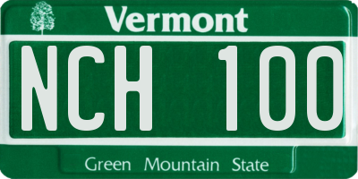 VT license plate NCH100