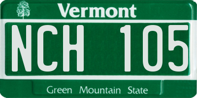 VT license plate NCH105