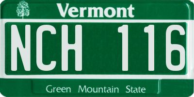 VT license plate NCH116