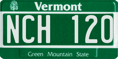 VT license plate NCH120